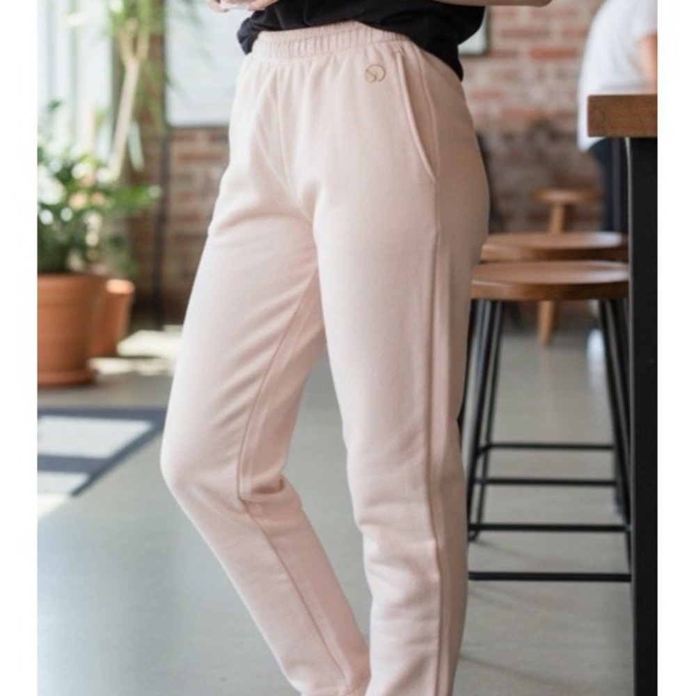 St. John Sport PALE pink sweatpants SMALL SOFT TRACK PANTS NO DRAWSTRING